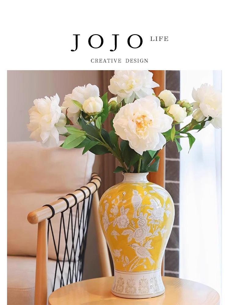 Jojo's L. Pd. Float. Vase Ceramic Fancy Plum Vase Blue and White Porcelain Accessible Luxury Ornaments | Floating