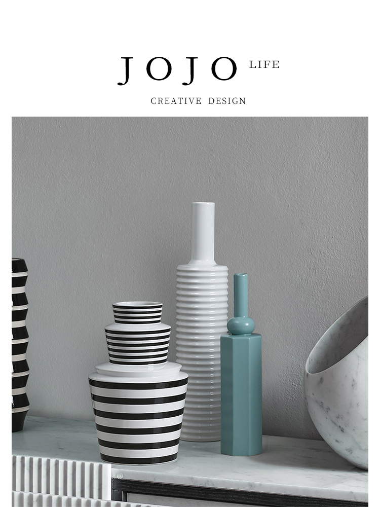 Jojo's L. Pd. Partition. Vase Ceramic Nordic Simple Geometric Lines High-End | Partition
