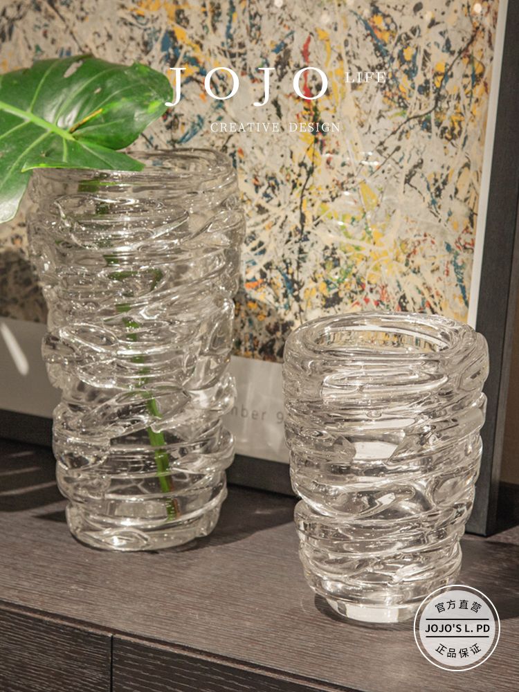 Jojo's L. Pd. Empty. Vase Thickening Crystal Transparent High Glass Large Restaurant Decoration | Inquiry