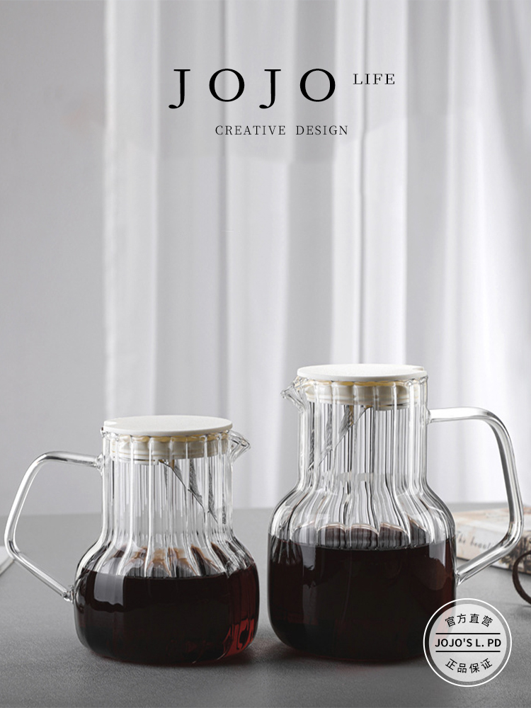 Jojo's L. Pd. Boat. Cold Water Bottle Glass with Lid For Home Coffee Brew Machine Coffee Pot | Zhouchu