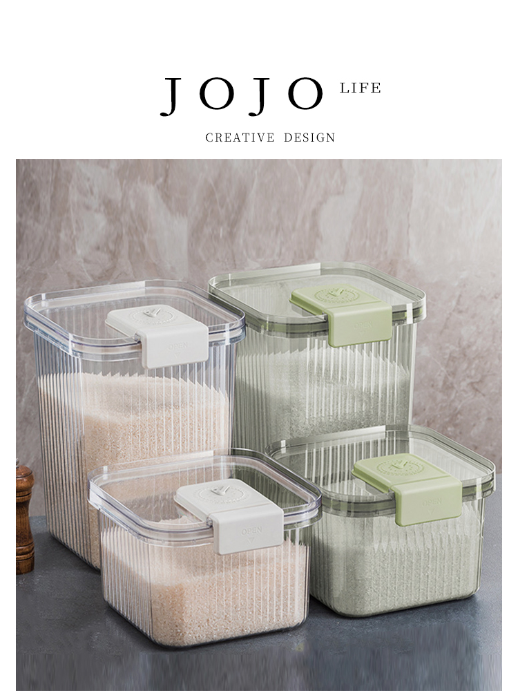 Jojo's L. Pd. Schiff. Rice Bucket For Home Insect-Proof Moisture-Proof Seal Rice Bucket For Home Rice Bin Silver Siver