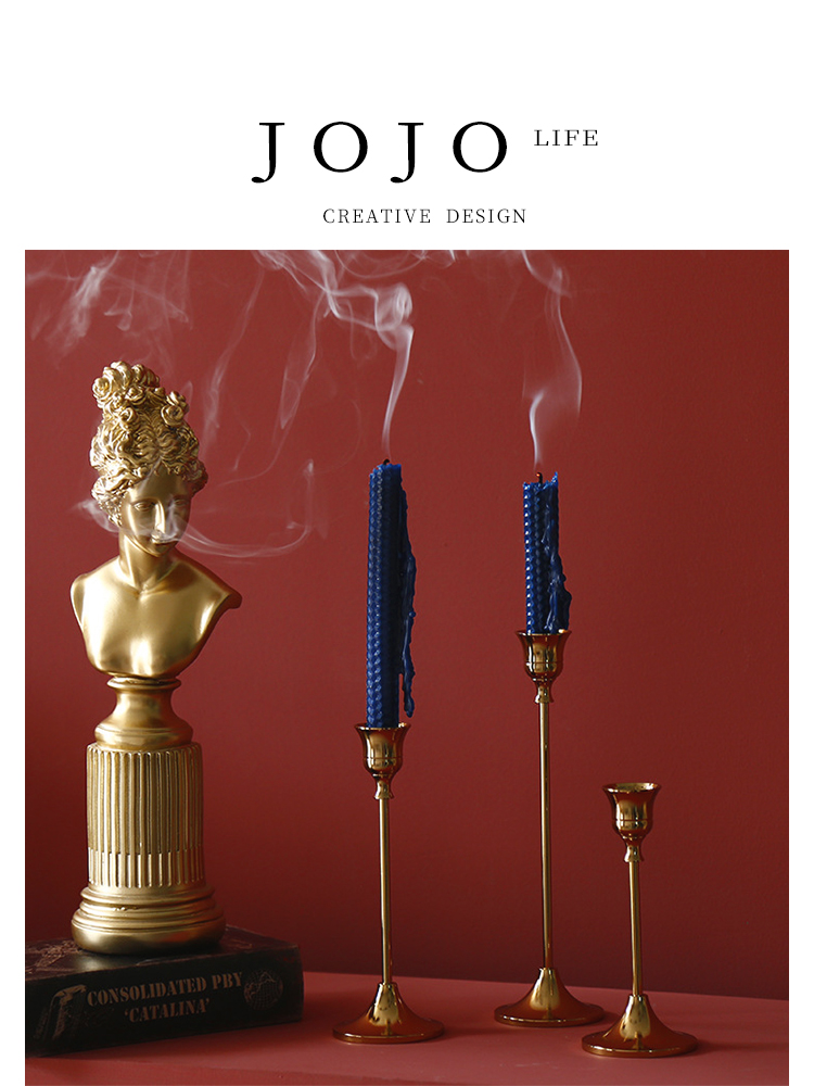 Jojo's L. Pd. Cicadas. Candlestick Scandinavian Creative and Slightly Luxury Wrought Iron Electroplated Brass Color | Cicada Feather