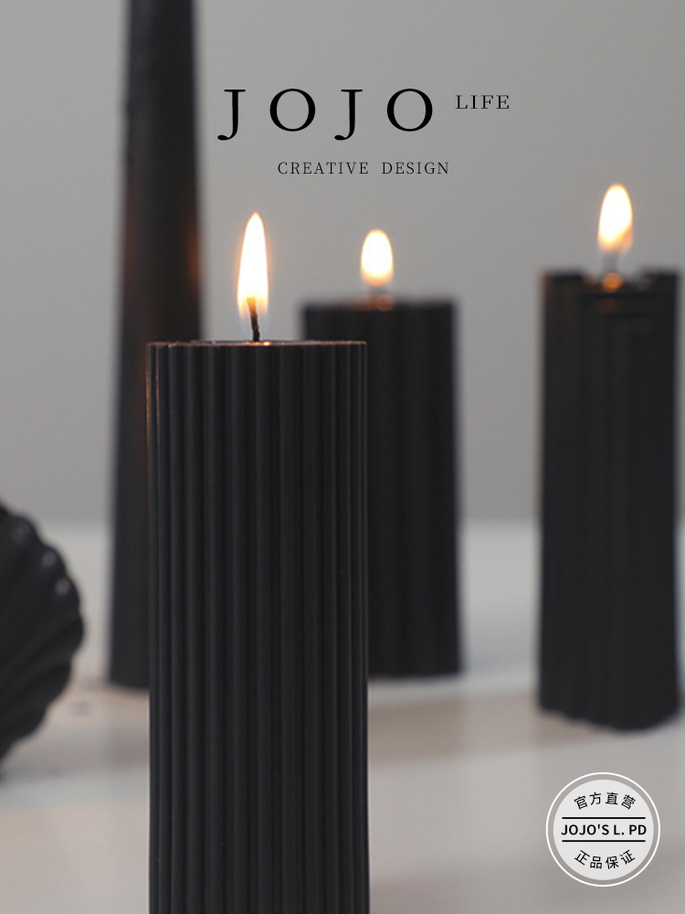 Jojo's L. Pd. Mr. Grocery. European Retro Long Black Incense Candle Holder For Home Niche Style | Light