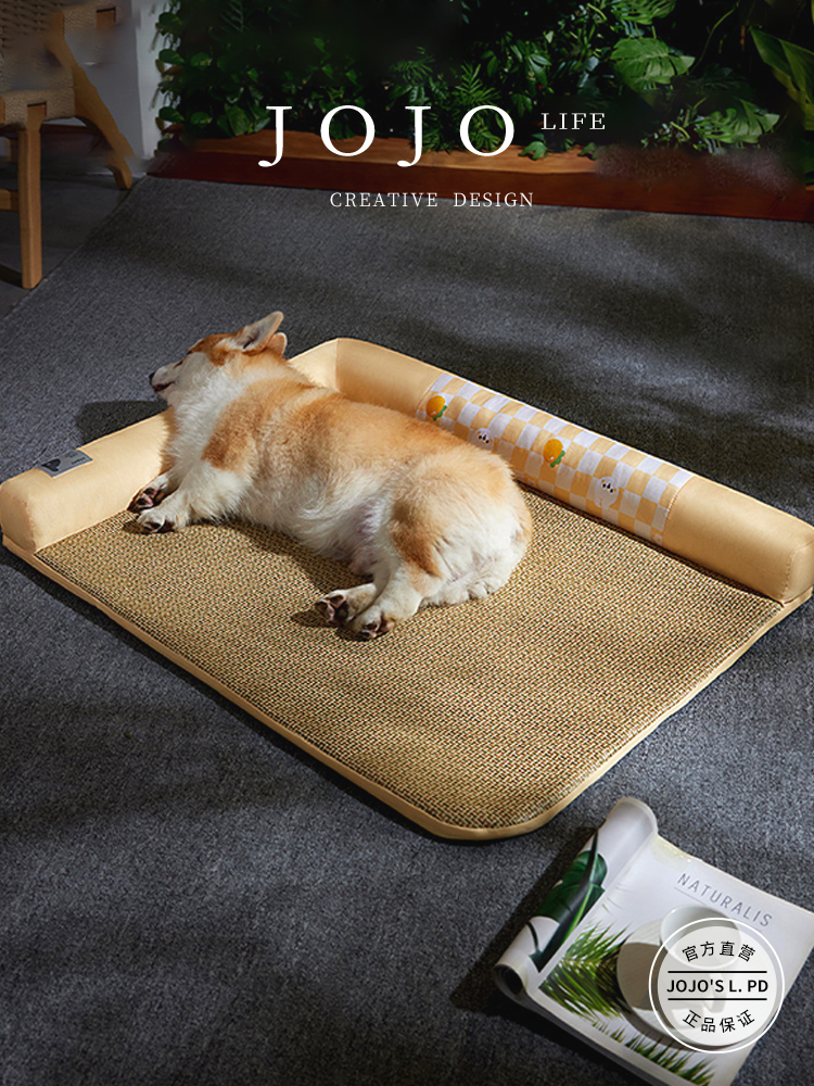 Jojo's L. Pd. Mr. Grocery. Mat Breathable Dogs and Cats Rattan Nest Ice Feeling Mattress Cold | up