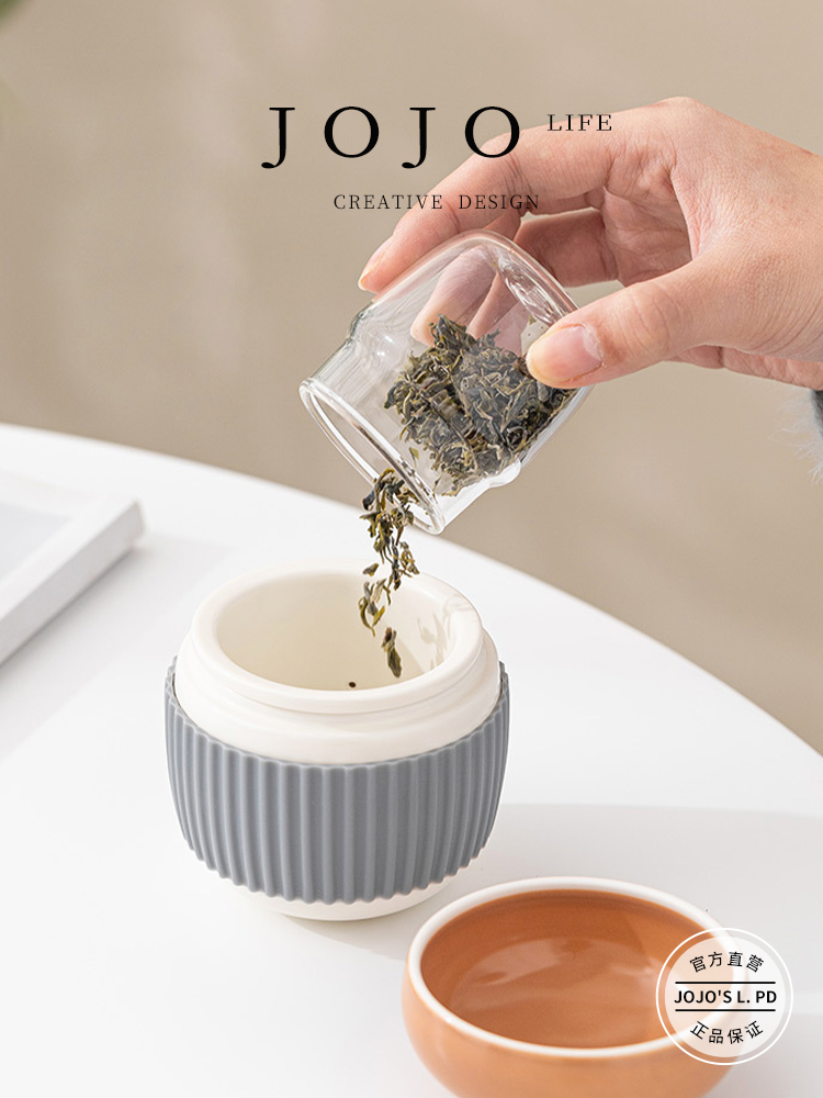 Jojo's L. Pd. Police. Pine Cone Quick Cup Japanese Style Travel Tea Set Suit One Pot One Cup | Police