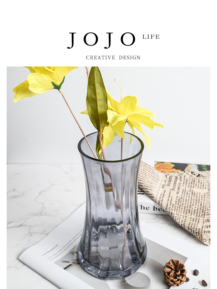 Jojo's L. Pd. Modern. Vase For Home Gold Painting Nordic Simple Glass Decorative Flowerpot Lime