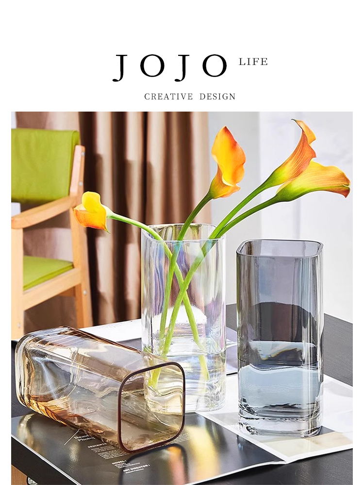Jojo's L. PD · Square · Vase Light Luxury and Simplicity Nordic Glass Flower Container Creative | Lining