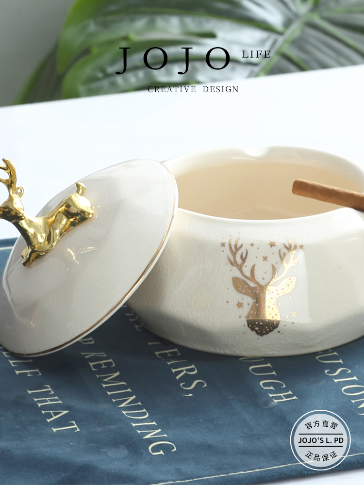 Jojo's L. Pd. Seque. Ashtray European Style Living Room Creative Personality Trendy Home with Lid | Festival