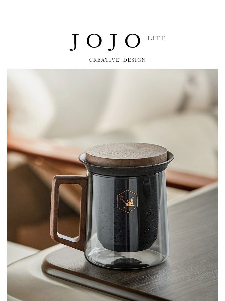 Jojo's L. PD Ziquan Jian · Glass Tea Cup Office Filter Tea Separation Water Cup Seasonal Bubble