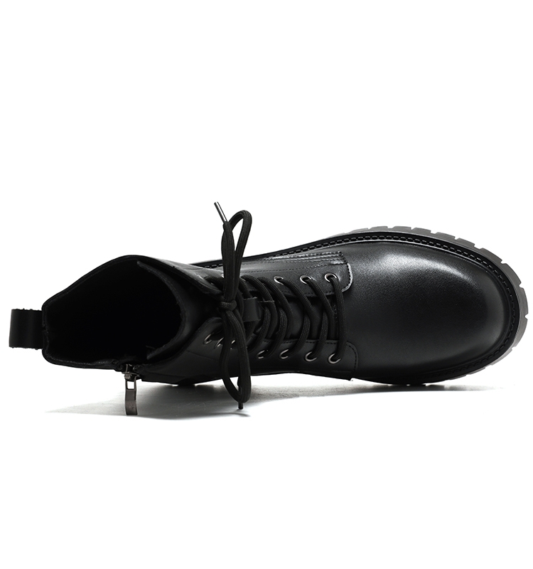 Men Black Martin Boots 2024 New Arrival Spring & Fall Retro Platform Elevator Shoes Zipper British Style Fashion Worker Boot