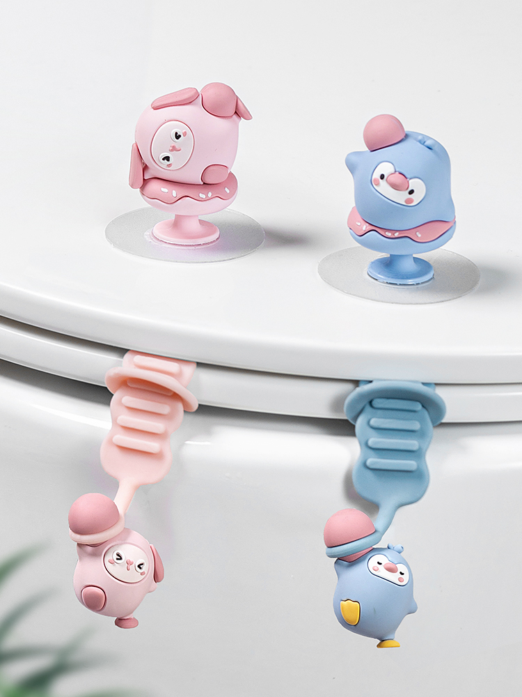Toilet Lid Lifter Creative Cute Toilet Seat Anti-Dirty Handle Bathroom Toilet Bowl Lifting Lid Handy Gadget Toilet Seat Lid Cover Lifter