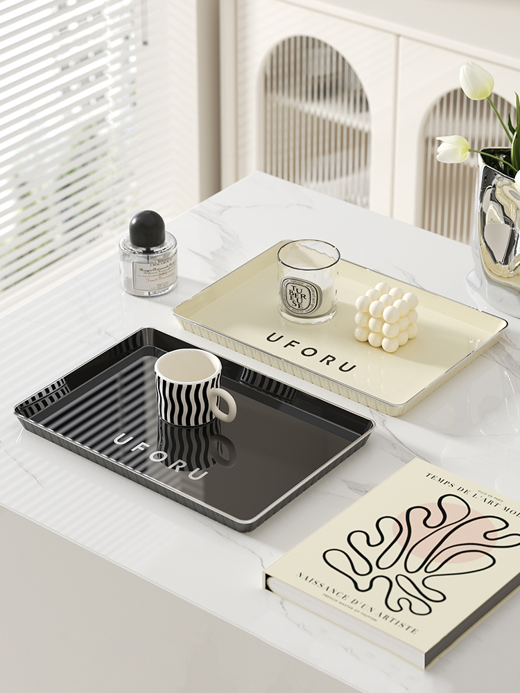 Tray Rectangular Household Living Room Coffee Table Tea Tray Water Cup Storage Tea Cake Tea Set Fruit Snack Storage Plate
