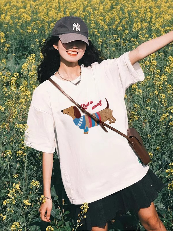 Short Sleeve T-Shirt Women 2025 New Arrival Best Selling Summer White Pure Cotton Loose and Cute Ins Half Sleeve Unique Small Top