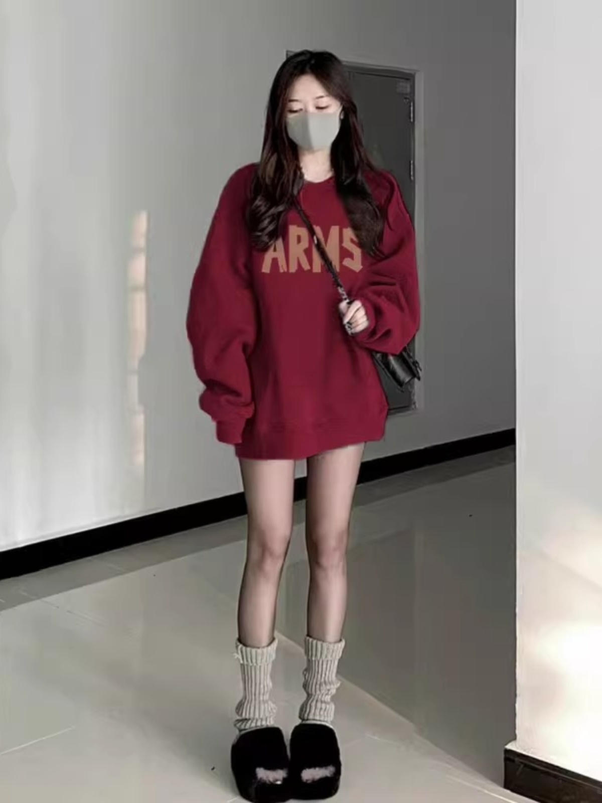 Ankela Red Sweater Women's Spring & Fall New Arrival Loose Ankelei Spring & Fall Wear Hooded Outwear Women's Early Autumn Top
