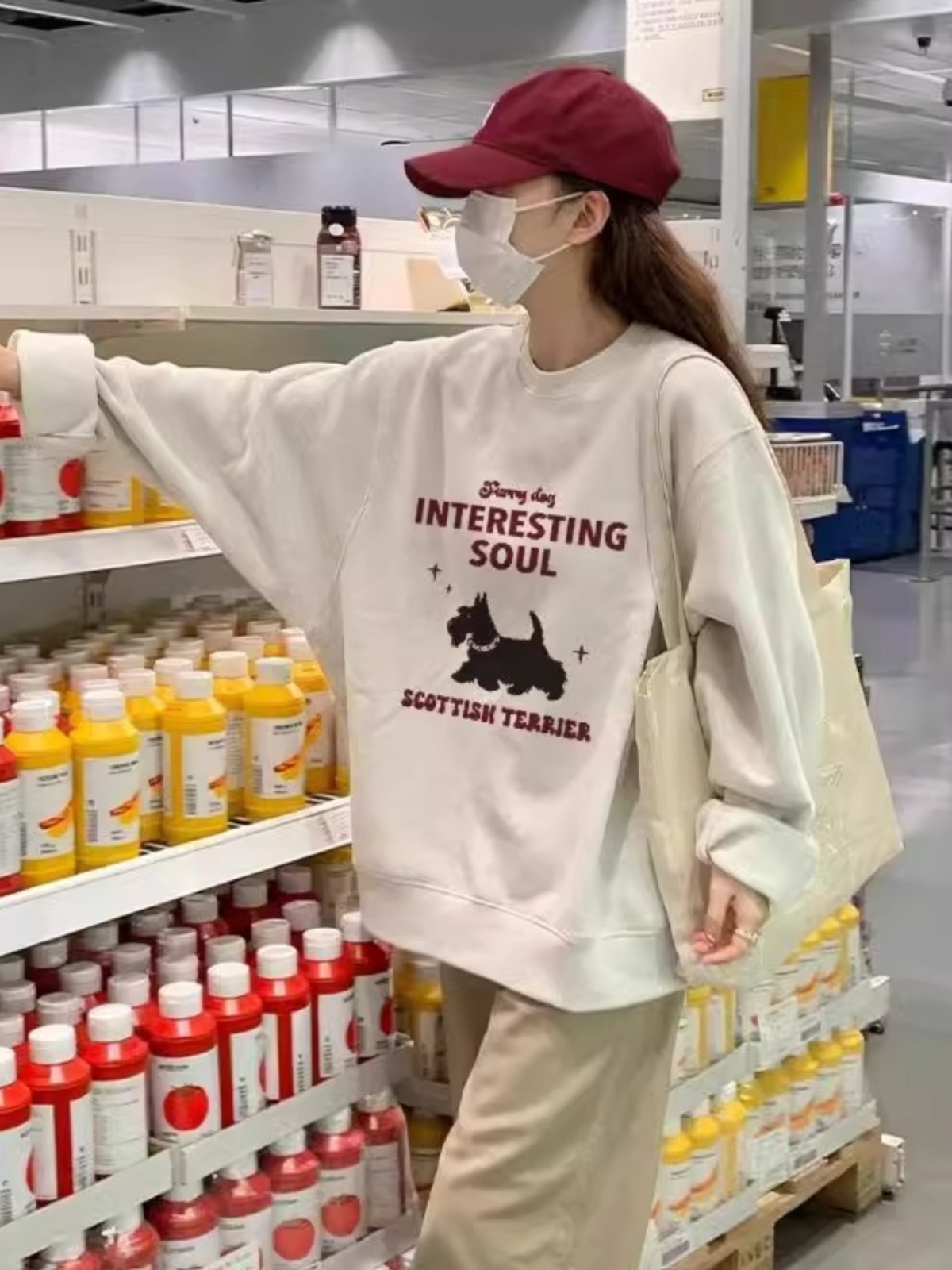 round Neck Sweatshirt Women 2025 New Arrival Best Selling Spring and Autumn Light Gray Loose Long Sleeves Spring and Autumn Velvet Padded Thickened Top