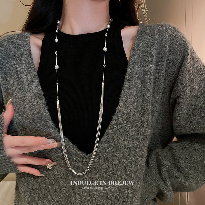 Accessible Luxury Long Women's Niche Style Fall and Winter Accessories Pearl Necklace