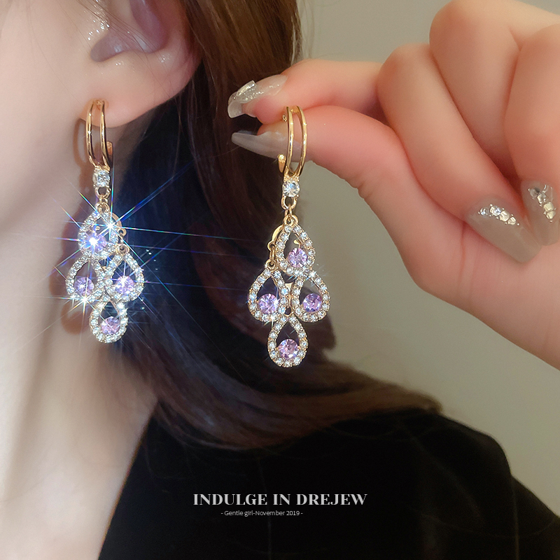 Sweet Retro Water Drop Earrings Women's New Arrival Accessible Luxury Fancy Elegant Earrings Special-Interest Design Elegant Ear Studs Earrings