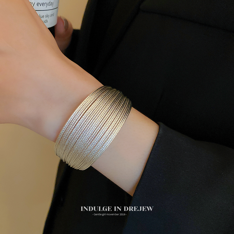 New Chinese Style Retro Open-Ended Bracelet Female Light Luxury Minority Fancy with Horse-Face Skirt Cheongsam Wristband Bracelet Bracelet Summer