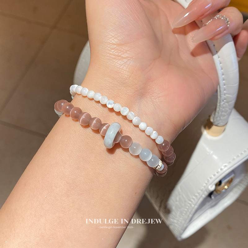 Double-Layer Twin Beaded Bracelet Female Retro Ethnic Style Bracelet New Chinese Style Fancy Sweet Elegance Fashion Ornament