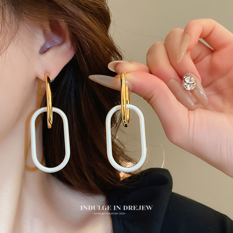 Fashion Exaggerated Rectangular Earrings Accessible Luxury Fancy Elegant Generous Earrings Niche Design Unique Earrings for Women