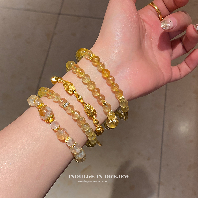 New Chinese Style Citrine Beaded Bracelet for Women Fancy 2025 New Arrival Best Selling Bracelet Light Luxury Minority Bracelet