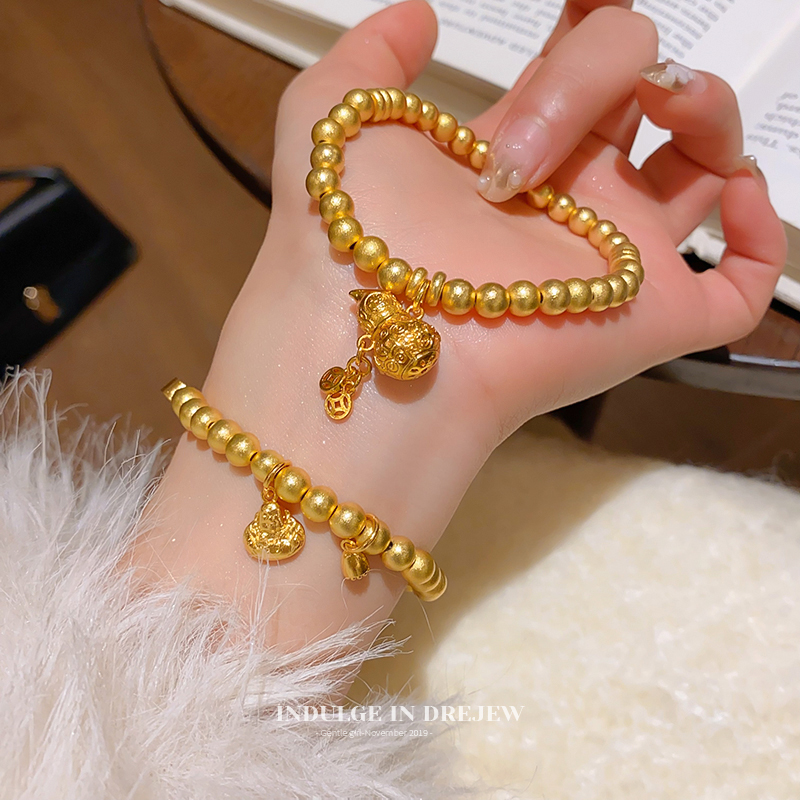 Gold Gourd Beaded Bracelet Light Luxury Minority Exquisite Buddha Bracelet Fancy Dignified Generous Style Metaphysics Bracelet for Women