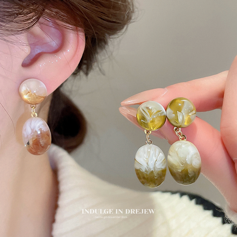 Exaggerated Blooming Oval Eardrops Stud Earrings Accessible Luxury Fancy Elegant Earrings 2025 New Arrival Vintage Earrings Women