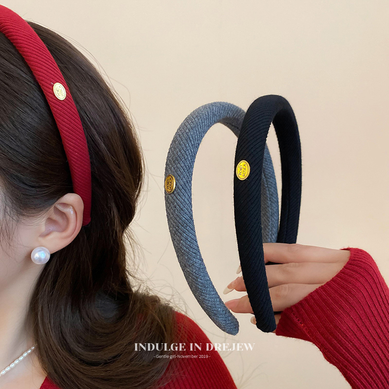 Summer Twill Headband Female 2025 New Arrival High Skull Top Face Wash Hair Band Fashion out All-Matching Western Style Classy Hair Accessories