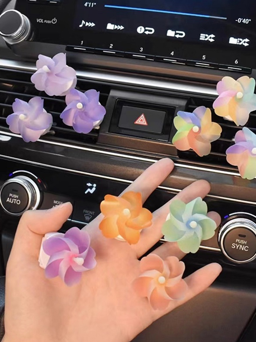 Windmill Small Flower Air Outlet Aromatherapy New Arrival Cherry Blossom Shape Decoration Aromatherapy Cute Three-Dimensional Rotatable Windmill