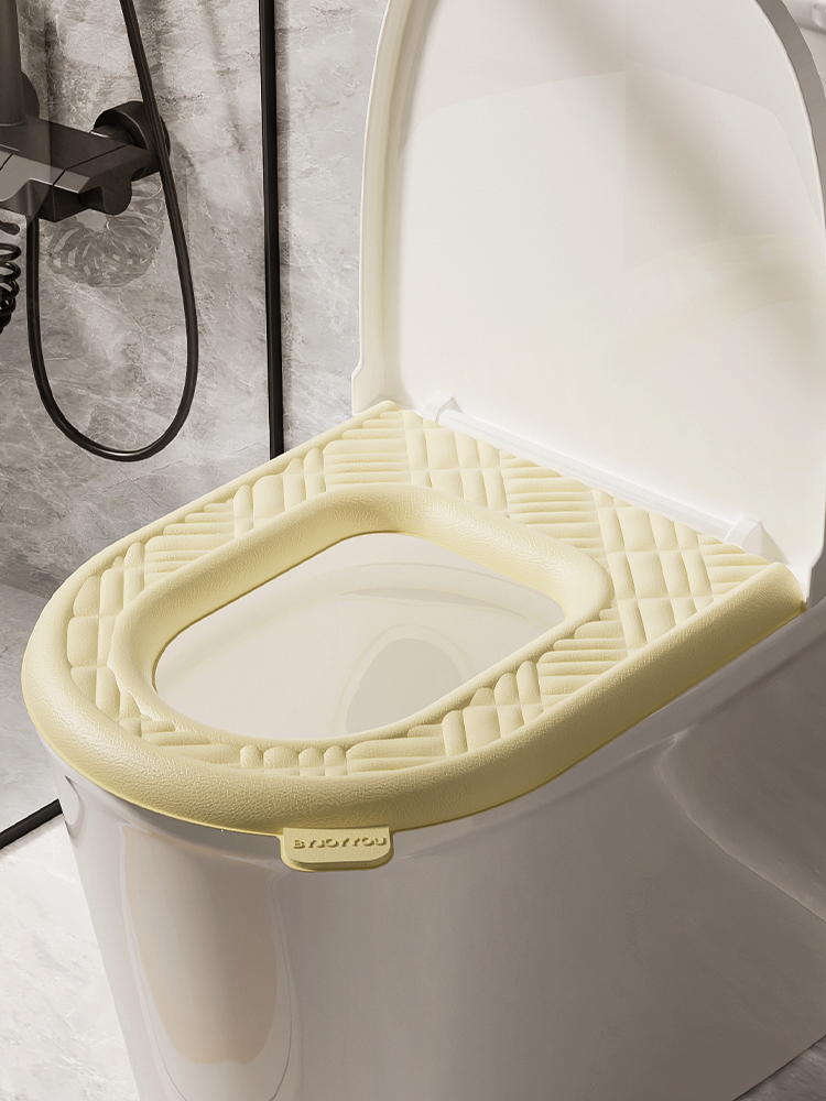 Woven Pattern Toilet Mat Waterproof Disposable Summer All Year Round Neutral Foam Silica Gel Pad For Home Stain-Resistant Paste Toilet Seat Cover