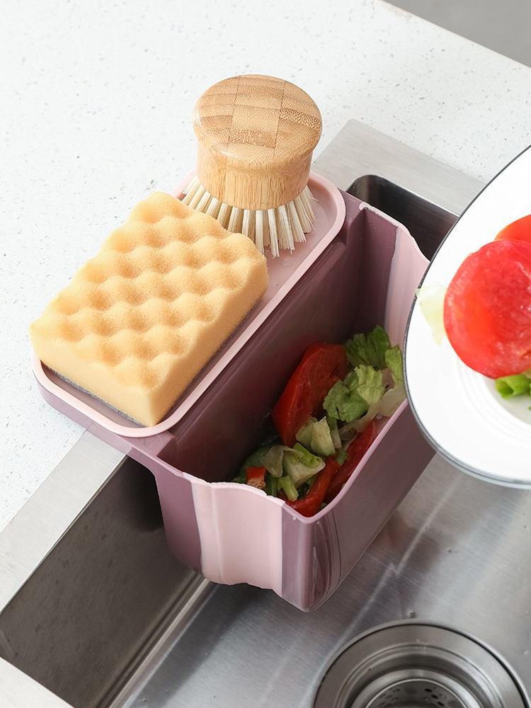 Kitchen Drain Basket Triangle Kitchen Waste Draining Basket Sink Wet Garbage Sponge Rack Drain Filter Storage Dish Rack