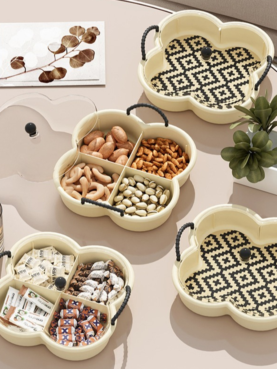 Creative Frame Dried Fruit Box Fruit Plate Gingham For Home Living Room Coffee Table Candy Box Snack Display Plate Storage Sealed Storage Box