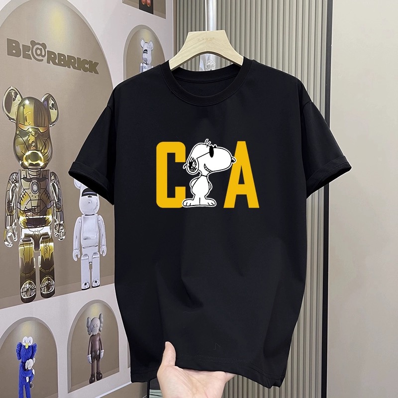 European Station Super Plus Size 1.00 Kg-150.00 kg Cartoon Letter Print Short-Sleeved T-shirt Women's Fashion All-Matching Fashionable Hiding Fat Tops