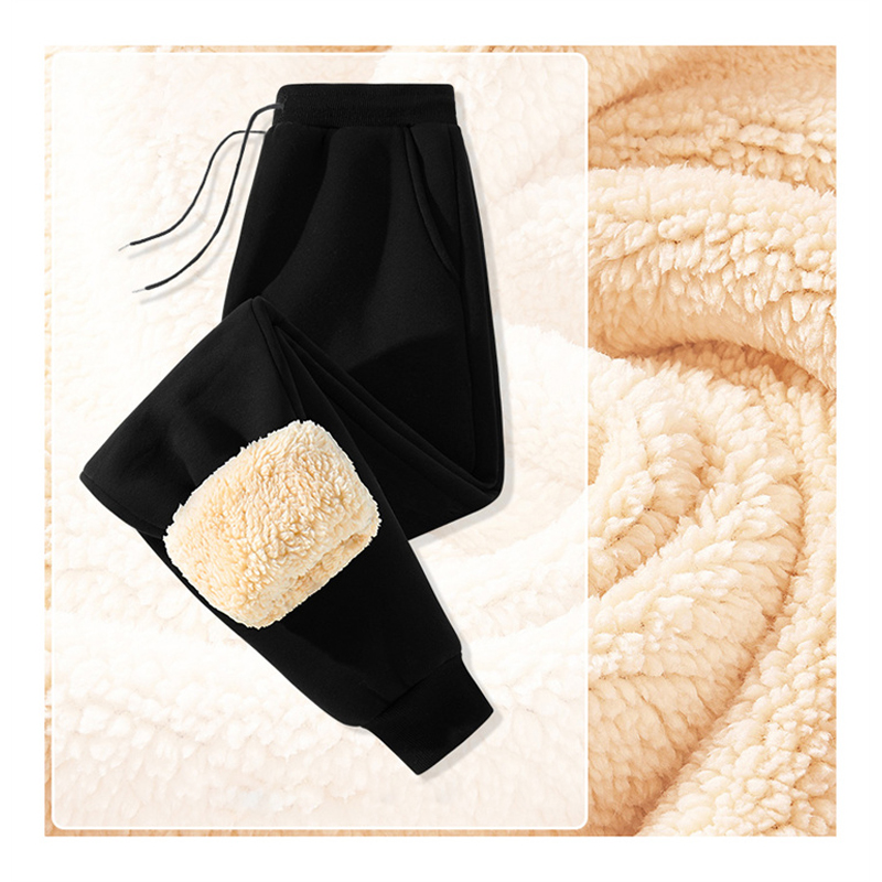 Cashmere Pants Men's and Women's Winter Fleece-lined Thickened Casual Sports Pants Loose Plus Size Easiest for Match Drawstring Ankle-Tied Sweatpants