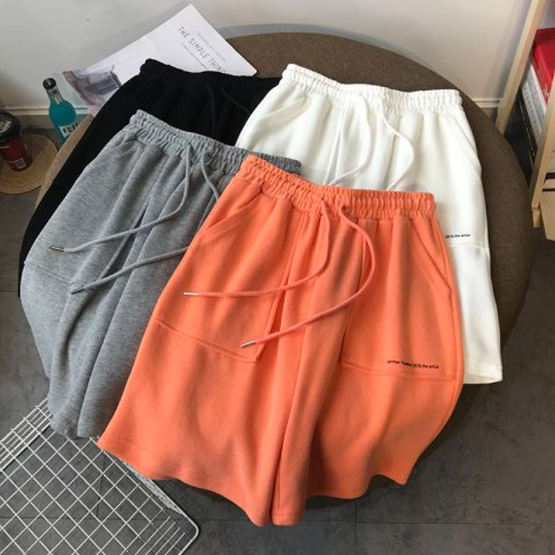 High Waist Slim Looking Casual Sports Shorts Female Students 2024 Summer New Arrival K-style Loose Wide Leg A- line Hot Pants Tide
