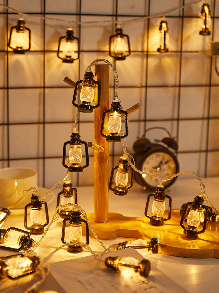 Retro Kerosene Ins Room Decoration Birthday Hanging Light Kids Kindergarten Bedroom Layout Holiday Small Colored Lights String