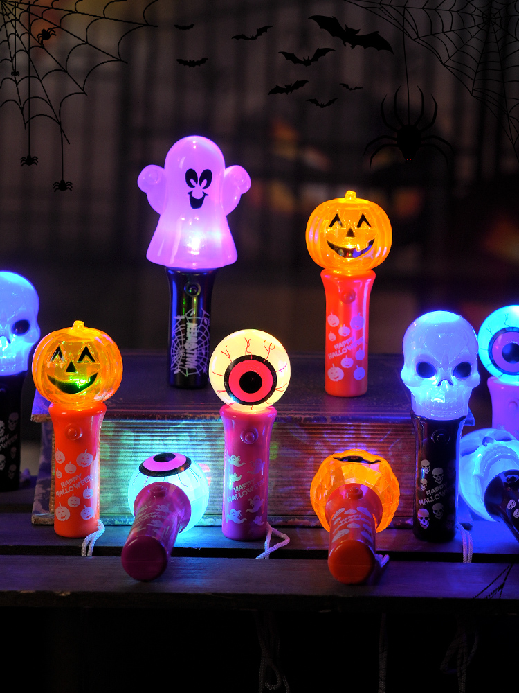 Halloween Kids Light-Emitting Pumpkin Hand-Held Decoration Activity Party Hand Stick Gift Photo Props Scene Layout
