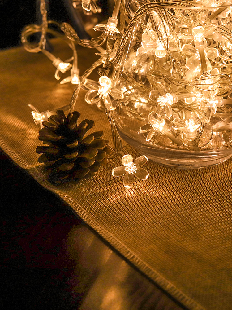 Led Cherry Blossom Small Colored Lights Flashing Light String Light Sky Star Light Creative Decoration Room Layout Internet Celebrity Atmosphere Bulb