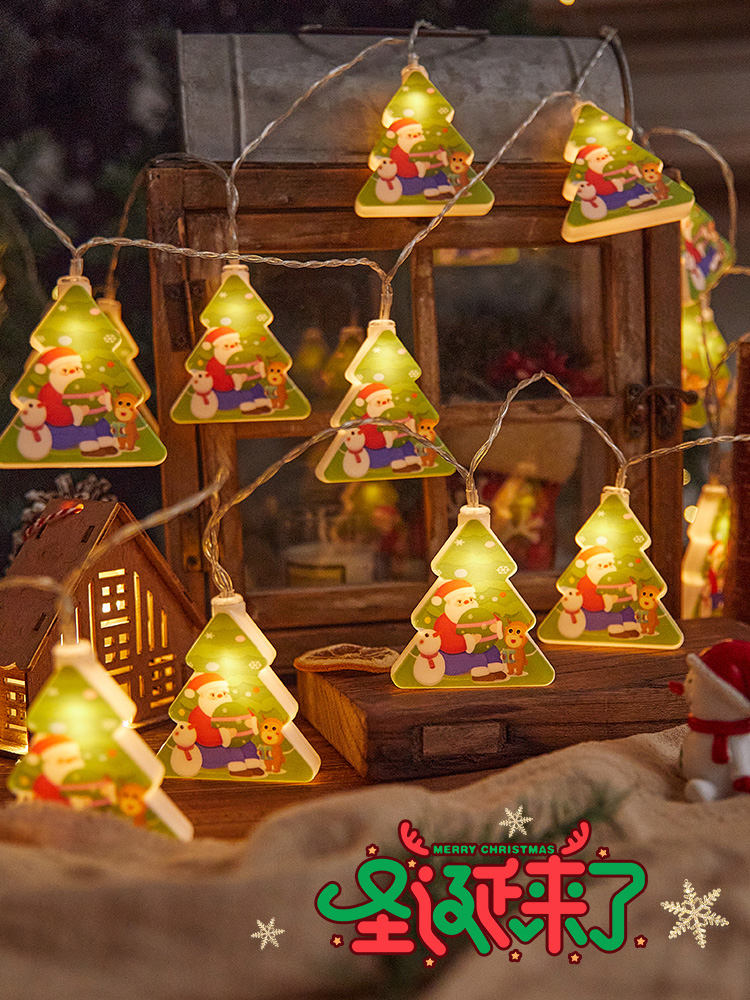 Christmas Decorations Christmas Tree Lamp String Party Ornaments Photo Props Gas Atmosphere Layout Hanging Flag Colorful Flags Ornaments