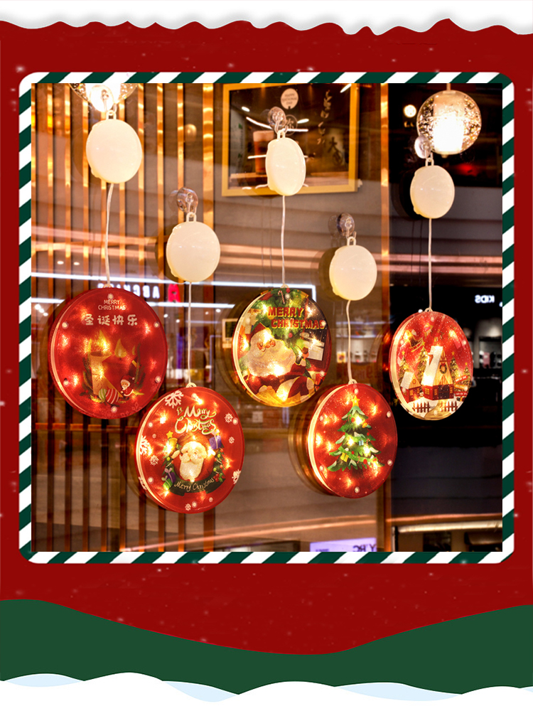 Christmas Color Lighting Christmas Tree Lamp round Suction Lamp For Home Indoor Balcony Luminous Hanging Lamp Atmosphere Decorative Lamp