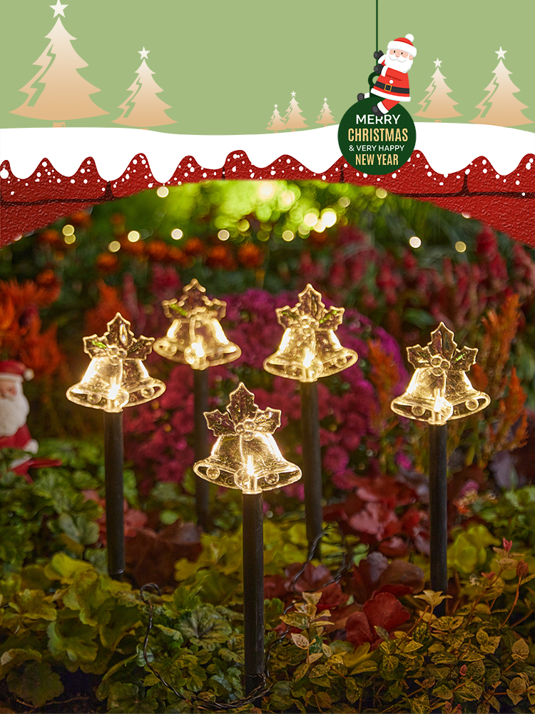 Christmas Decoration Bell Floor Outlet Solar Decoration Set Photo Props Outdoor Scene Layout Atmosphere