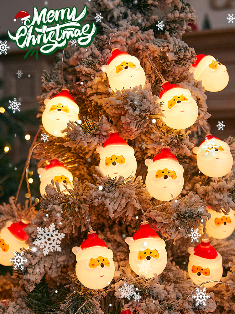 Christmas Old Man Colored Lantern Flashing Strings 2024 New Arrival Christmas Tree Hanging Decorations Scene Layout Photo Props