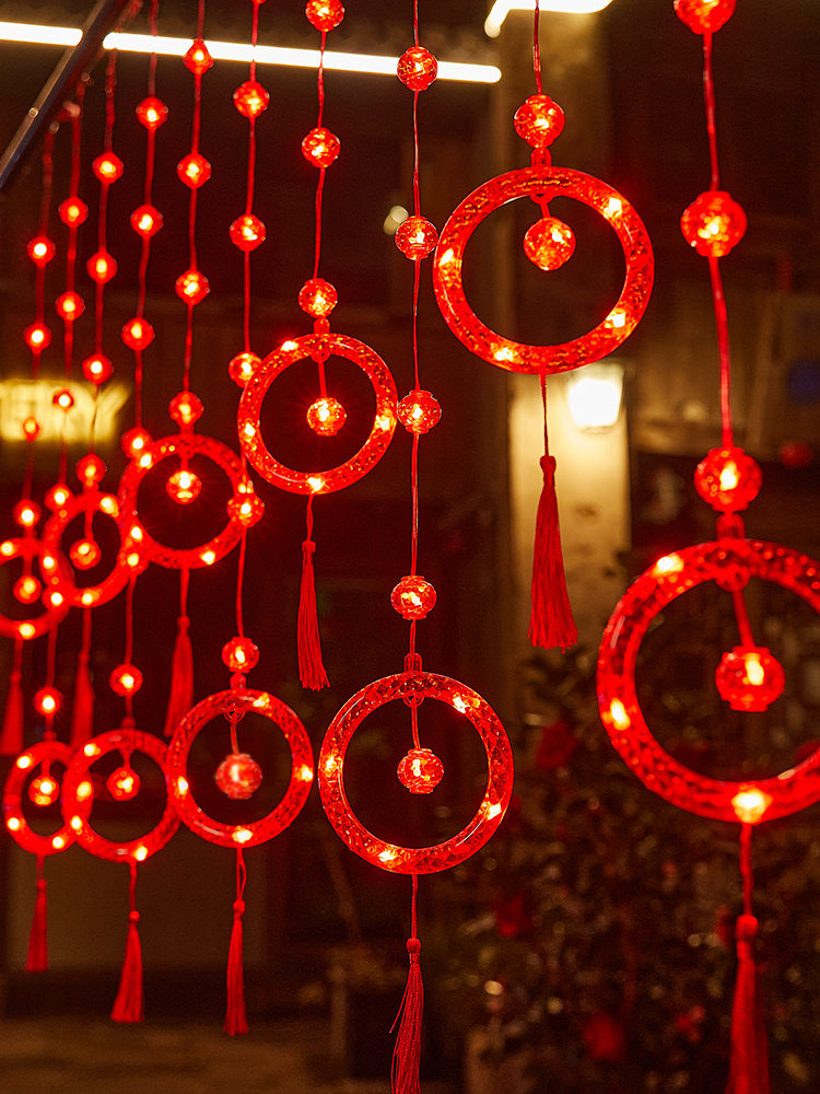 Red Small Bell Pepper Curtain Light New Year Luminous Led Decorative Light Indoor Balcony Gate New Year Landscape Lamp