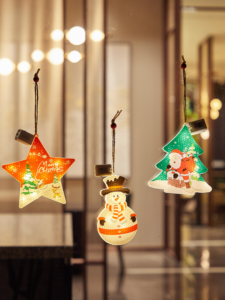 Christmas Decorations Holiday Dress up Christmas Tree Led Scene Layout Bell Colored Lantern Flashing String Door Hanging Light
