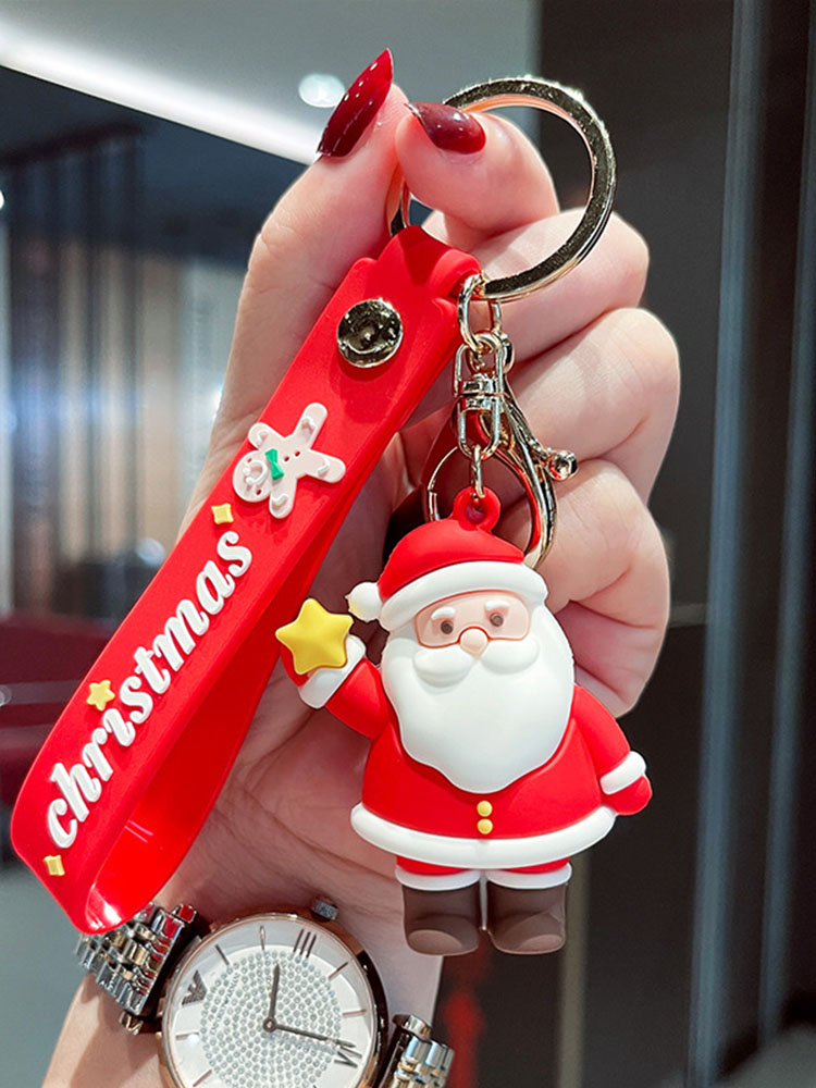 Christmas Keychain Cartoon Small Gifts for Men and Women Santa Claus Decorations Kids DIY Handmade Gifts
