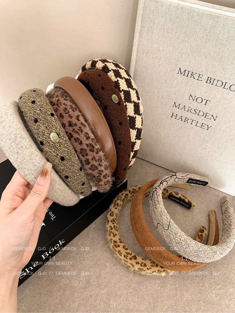 Maillard High Skull Top Headband Female 2024 New Arrival Fancy Western Style Fashion Face Wash Hair Band Fall and Winter Hair Clip Headdress
