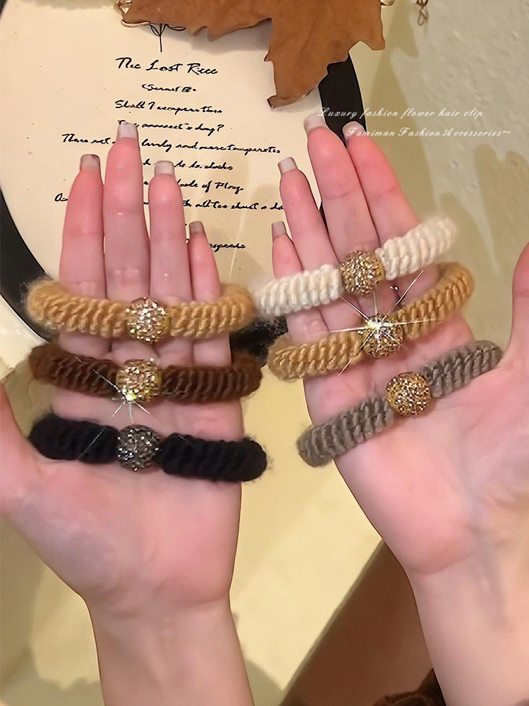 Maillard Fancy Headband Female Fall and Winter 2024 New Arrival Classy Bold Hair Rope High Elasticity Hair Ring Headdress