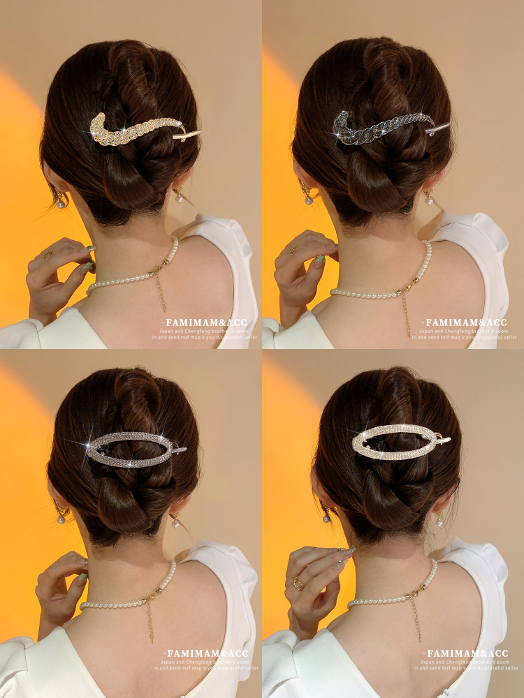 Fancy Barrettes Female 2023 New Arrival Back Head Clip Frog Buckle Hairpin Twist Plate Clamp Hair Clip Headdress