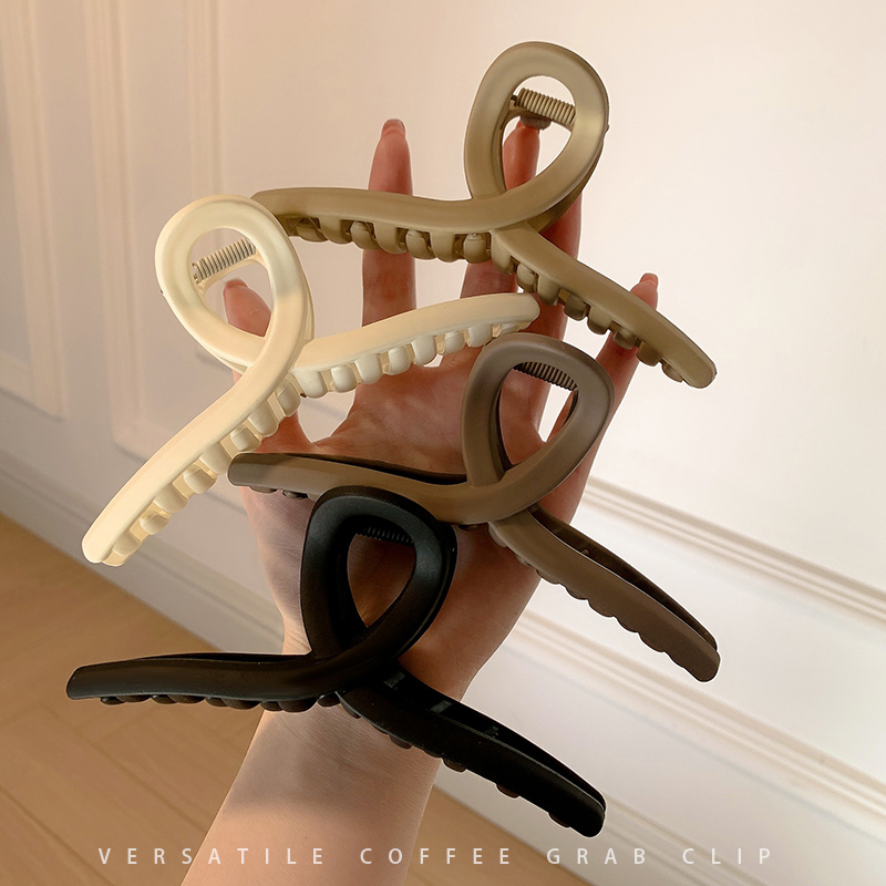 Milk Coffee Color Oversized Minimalist Plastic Headdress Barrettes
