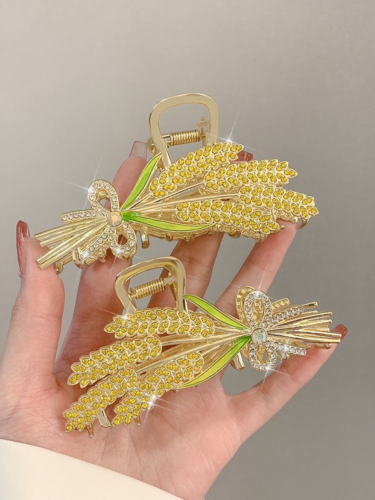 Wheat Grip Classy Elegant Hair Clip Female Back Head Hairpin Large Hair Volume Multi-Updo Shark Clip Hairware